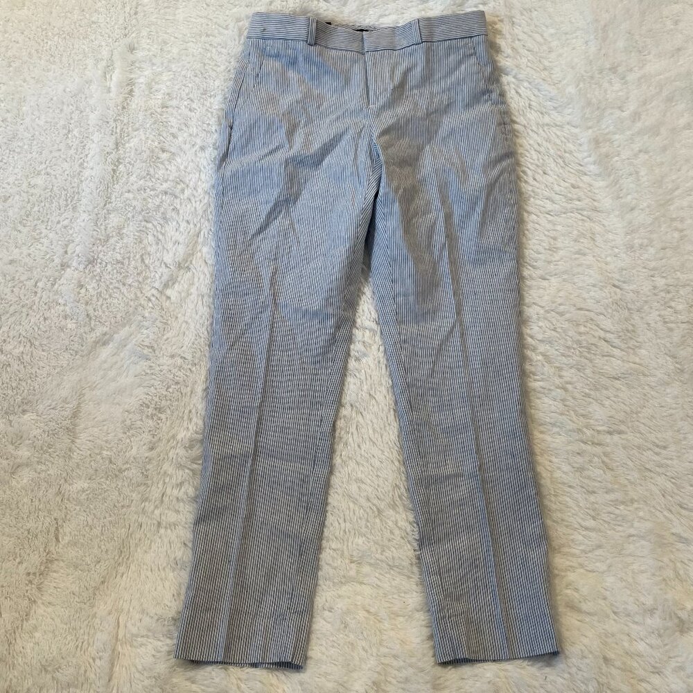 NWT Banana Republic Women’s Blue/White Linen Avery Cropped Trousers